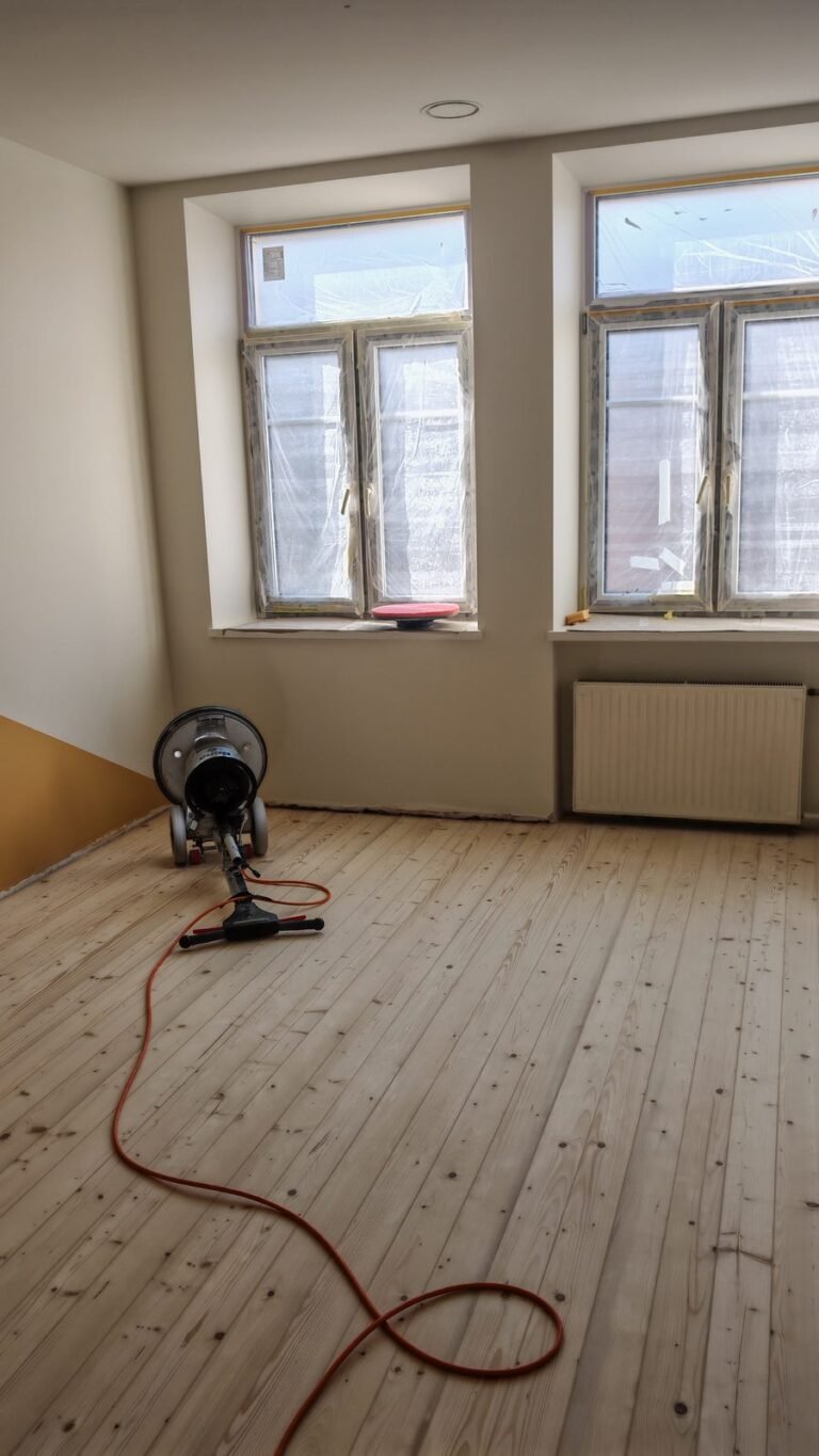 Grindų šlifavimas Bona technika – nušlifuotos pušinės lentos